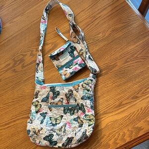 Butterfly Patterned Crossbody Bag